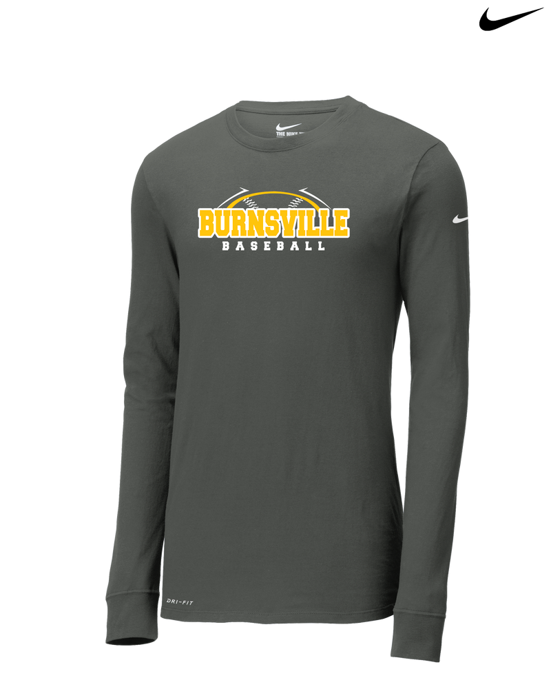 Burnsville HS Baseball Twill - Nike Dri-Fit Poly Long Sleeve