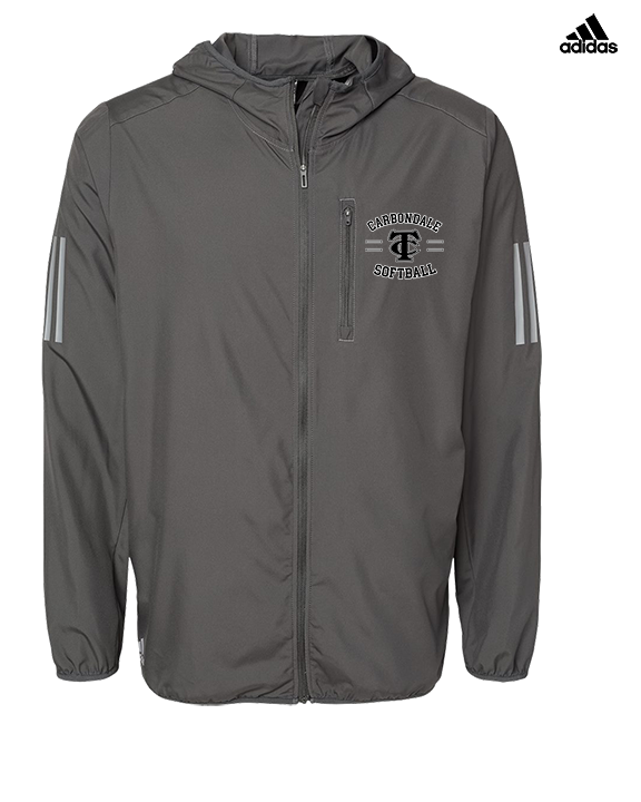 Carbondale HS Softball Curve - Mens Adidas Full Zip Jacket