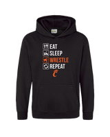 Carterville Eat Sleep Wrestle - Cotton Hoodie