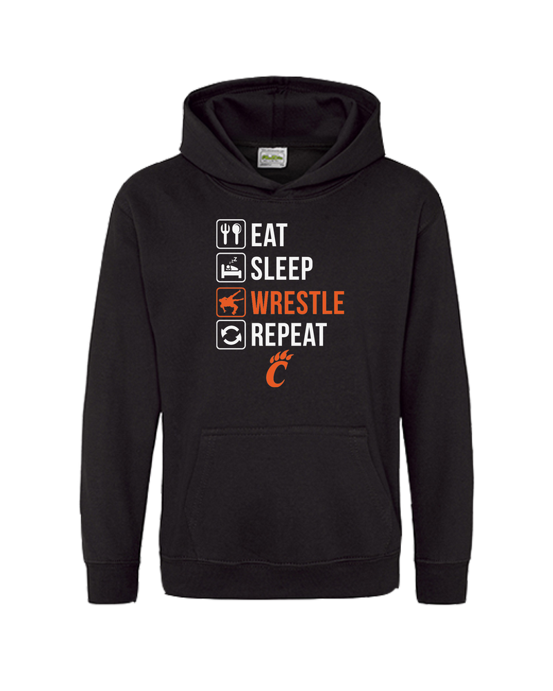 Carterville Eat Sleep Wrestle - Cotton Hoodie