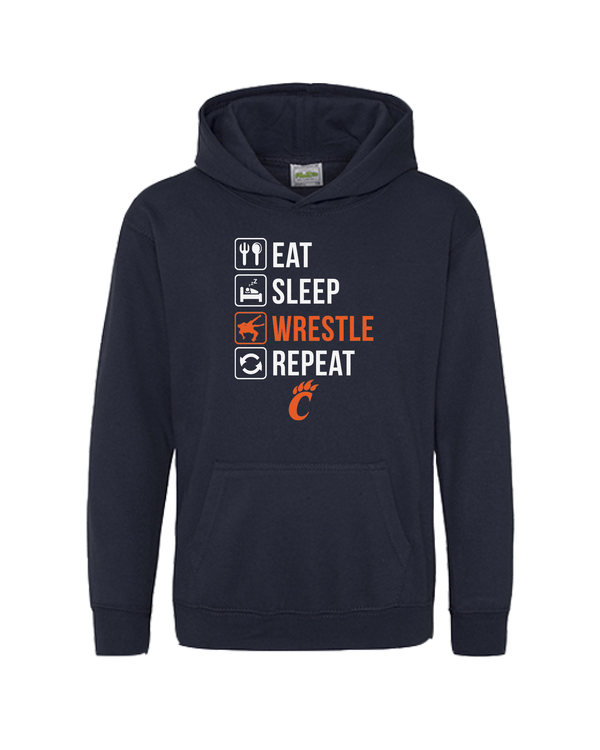 Carterville Eat Sleep Wrestle - Cotton Hoodie