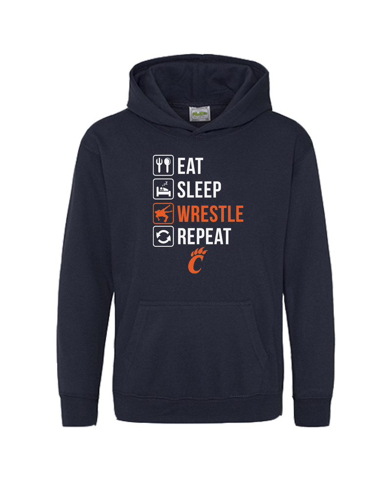 Carterville Eat Sleep Wrestle - Cotton Hoodie