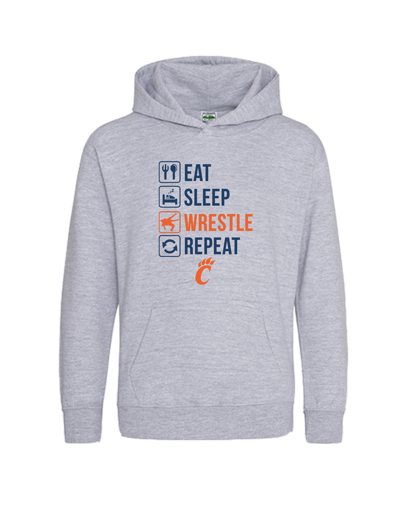 Carterville Eat Sleep Wrestle - Cotton Hoodie