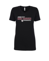 Cass City HS Baseball Bold - Womens V-Neck