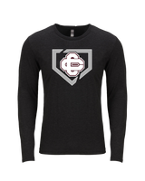 Cass City HS Baseball Secondary Logo - Tri Blend Long Sleeve