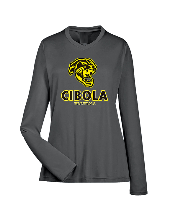 Cibola HS Football Stacked - Womens Performance Longsleeve