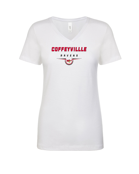 Coffeyville CC Football Design - Womens V-Neck