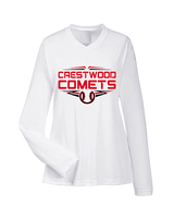 Crestwood HS Baseball Logo White Outline - Womens Performance Longsleeve