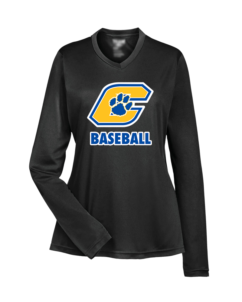 Crisp County HS Team Logo Baseball - Womens Performance Long Sleeve