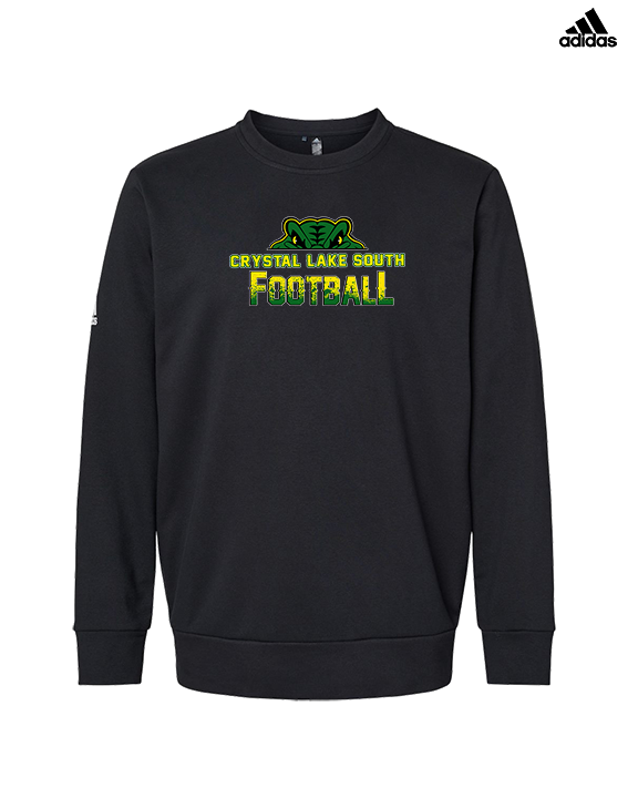 Crystal Lake South HS Football Splatter - Mens Adidas Crewneck