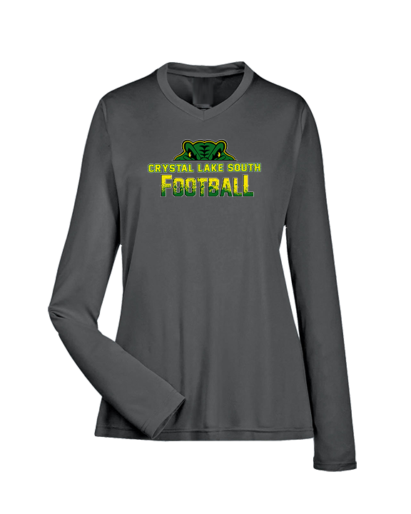 Crystal Lake South HS Football Splatter - Womens Performance Longsleeve