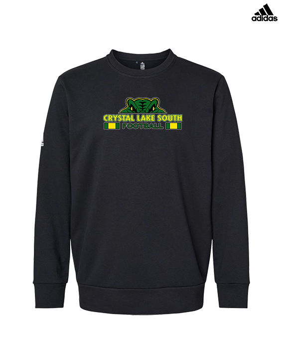 Crystal Lake South HS Football Stacked - Mens Adidas Crewneck