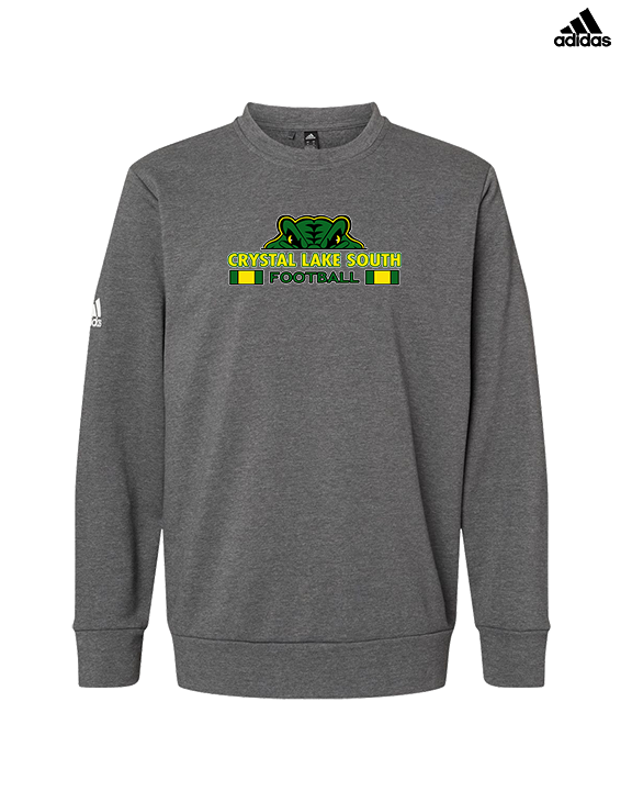 Crystal Lake South HS Football Stacked - Mens Adidas Crewneck