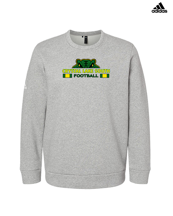 Crystal Lake South HS Football Stacked - Mens Adidas Crewneck