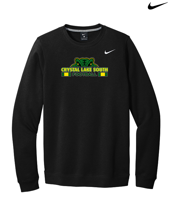 Crystal Lake South HS Football Stacked - Mens Nike Crewneck