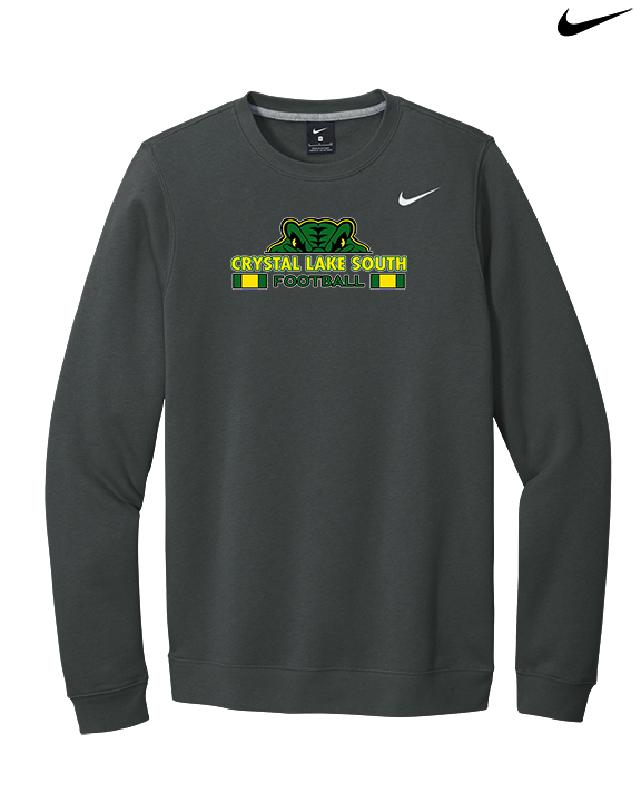 Crystal Lake South HS Football Stacked - Mens Nike Crewneck