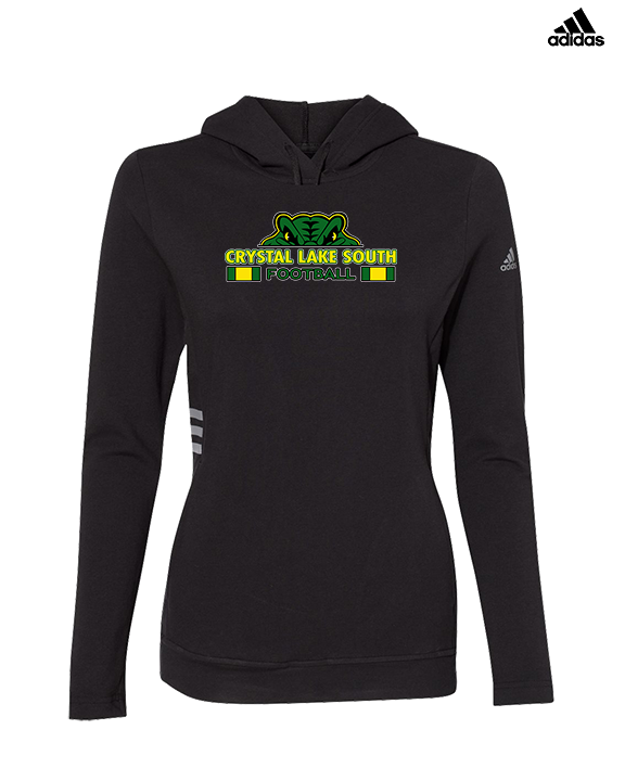 Crystal Lake South HS Football Stacked - Womens Adidas Hoodie