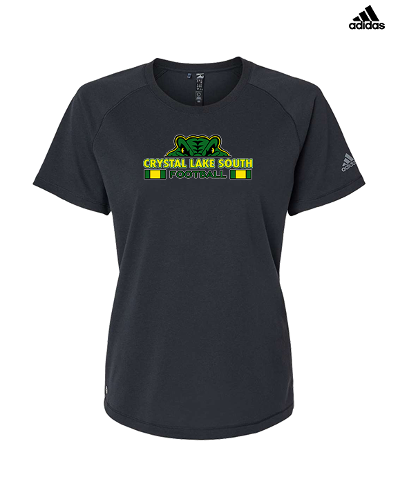 Crystal Lake South HS Football Stacked - Womens Adidas Performance Shirt