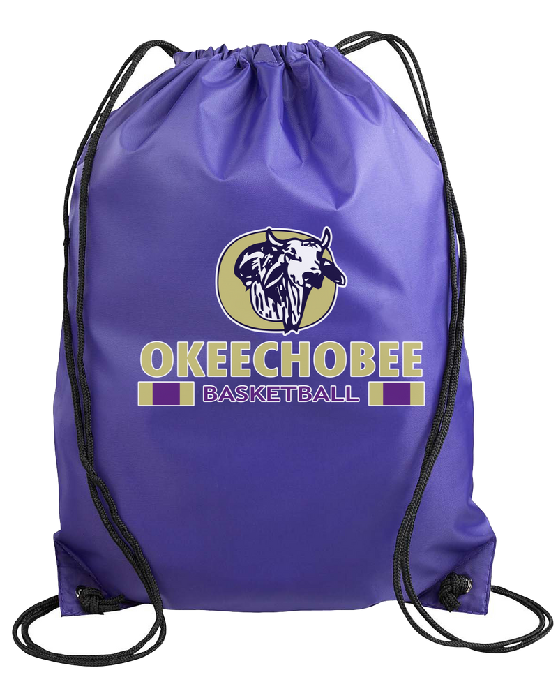 Okeechobee HS Girls Basketball Stacked - Drawstring Bag