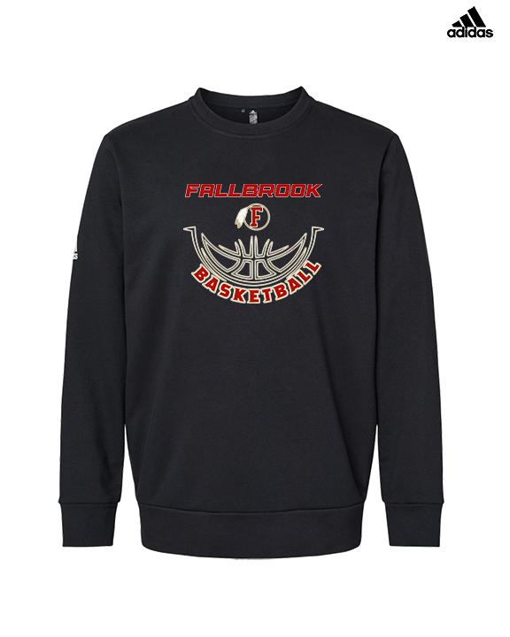 Fallbrook HS Girls Basketball Outline - Mens Adidas Crewneck