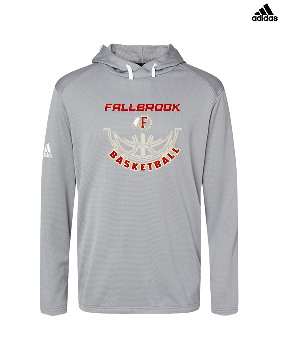 Fallbrook HS Girls Basketball Outline - Mens Adidas Hoodie