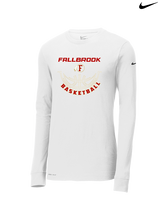 Fallbrook HS Girls Basketball Outline - Mens Nike Longsleeve