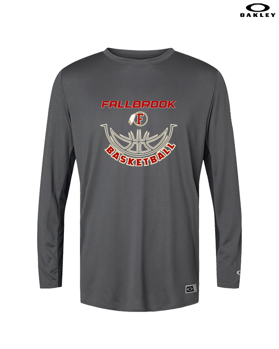 Fallbrook HS Girls Basketball Outline - Mens Oakley Longsleeve