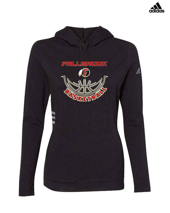 Fallbrook HS Girls Basketball Outline - Womens Adidas Hoodie