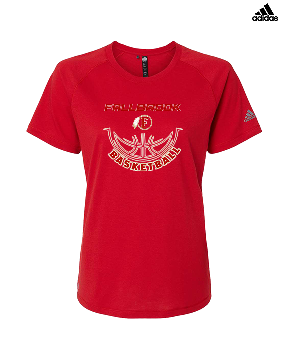 Fallbrook HS Girls Basketball Outline - Womens Adidas Performance Shirt