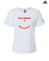 Fallbrook HS Girls Basketball Outline - Womens Adidas Performance Shirt