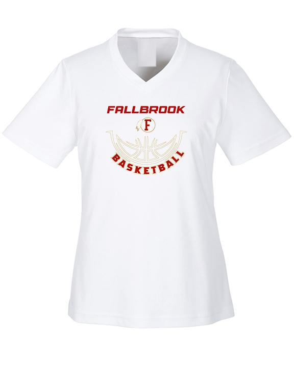 Fallbrook HS Girls Basketball Outline - Womens Performance Shirt