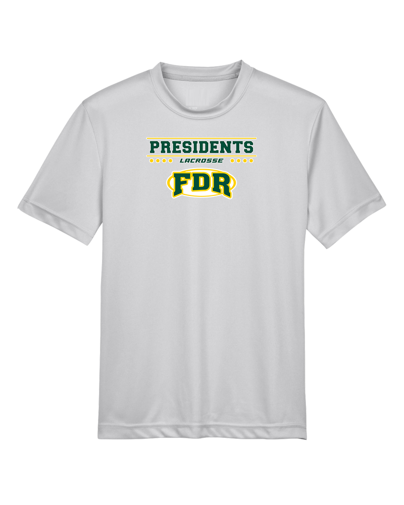 Franklin D Roosevelt HS Boys Lacrosse Border - Youth Performance T-Shirt
