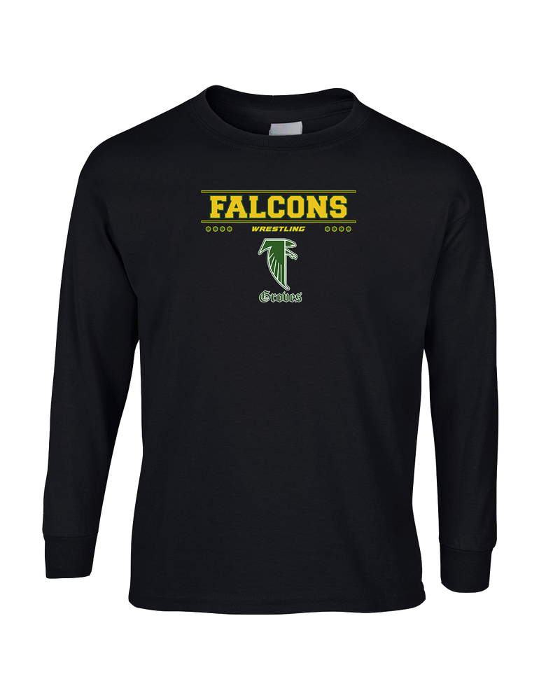 Groves HS Wrestling Border - Mens Basic Cotton Long Sleeve