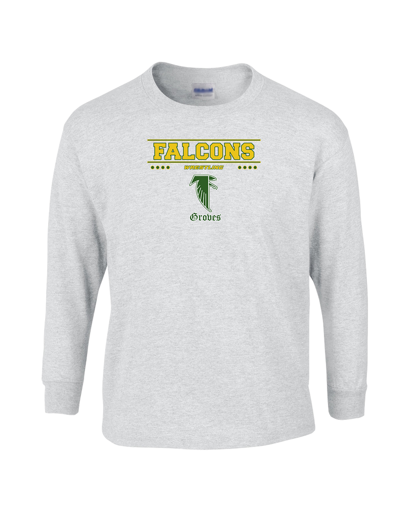 Groves HS Wrestling Border - Mens Basic Cotton Long Sleeve