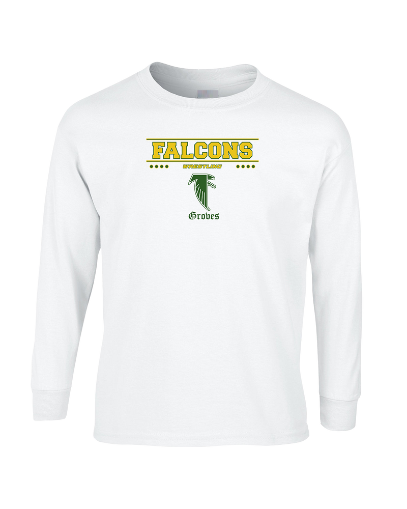 Groves HS Wrestling Border - Mens Basic Cotton Long Sleeve