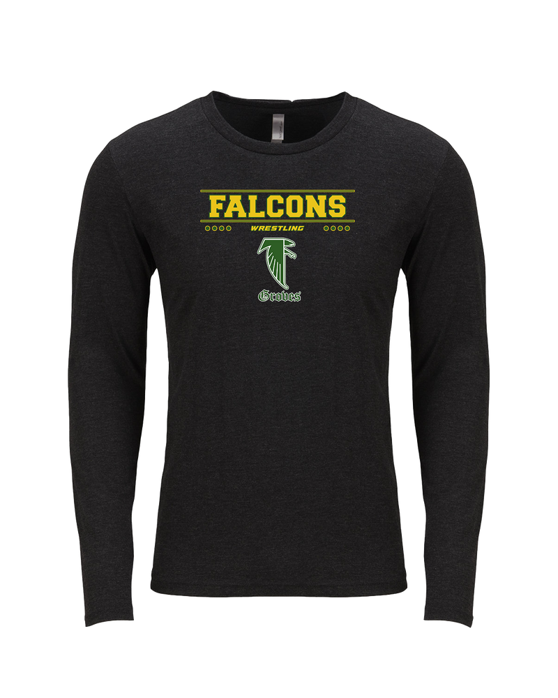 Groves HS Wrestling Border - Tri Blend Long Sleeve