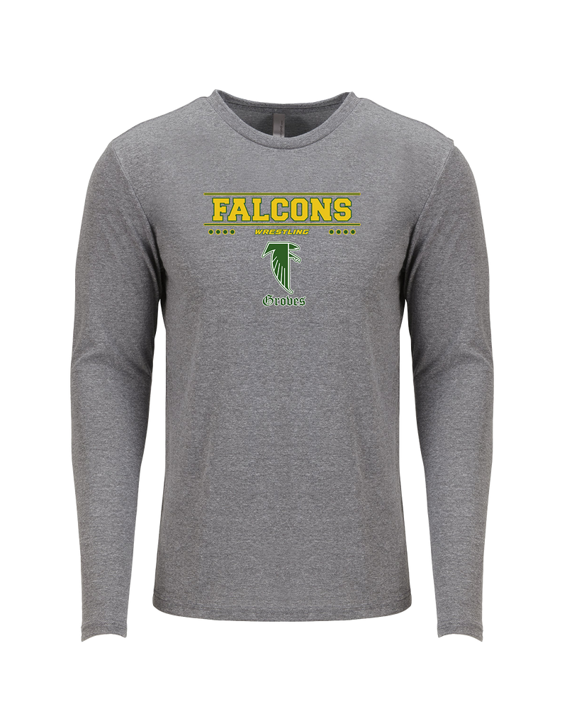 Groves HS Wrestling Border - Tri Blend Long Sleeve