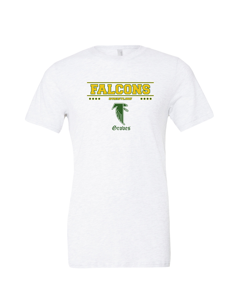Groves HS Wrestling Border - Mens Tri Blend Shirt
