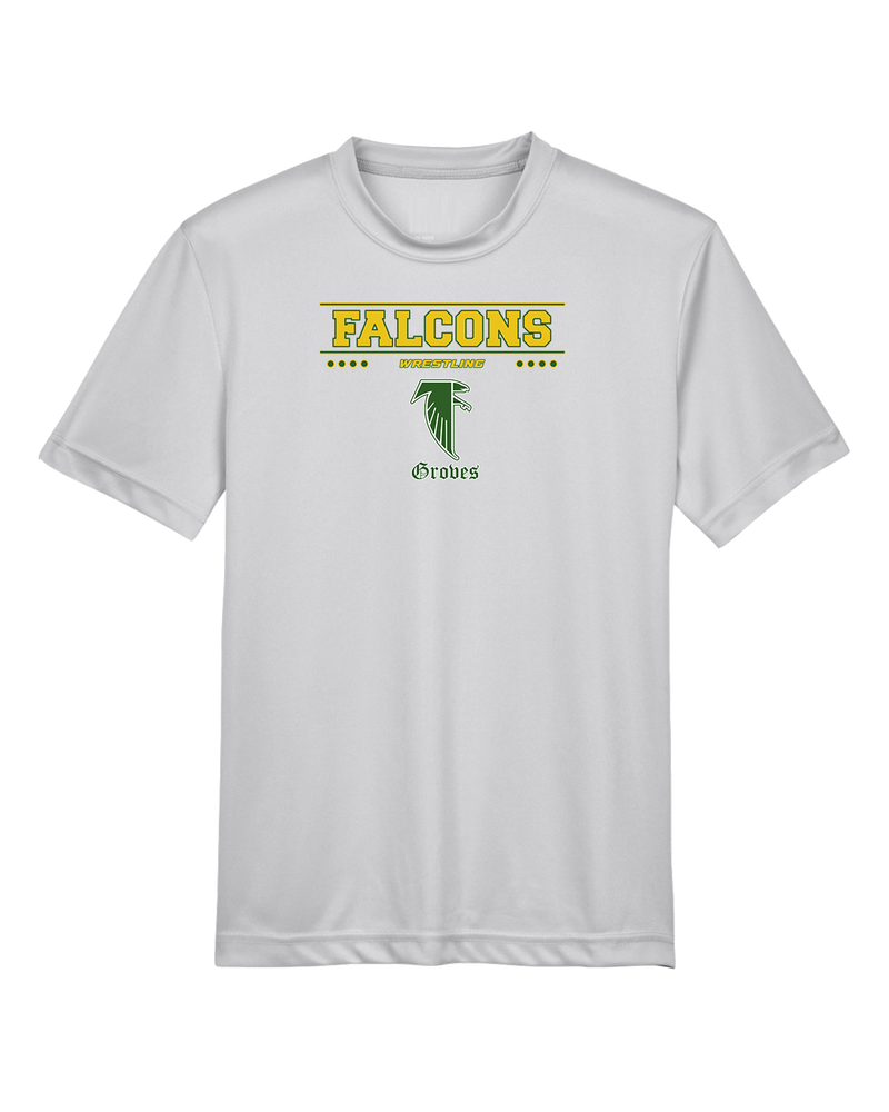 Groves HS Wrestling Border - Youth Performance T-Shirt