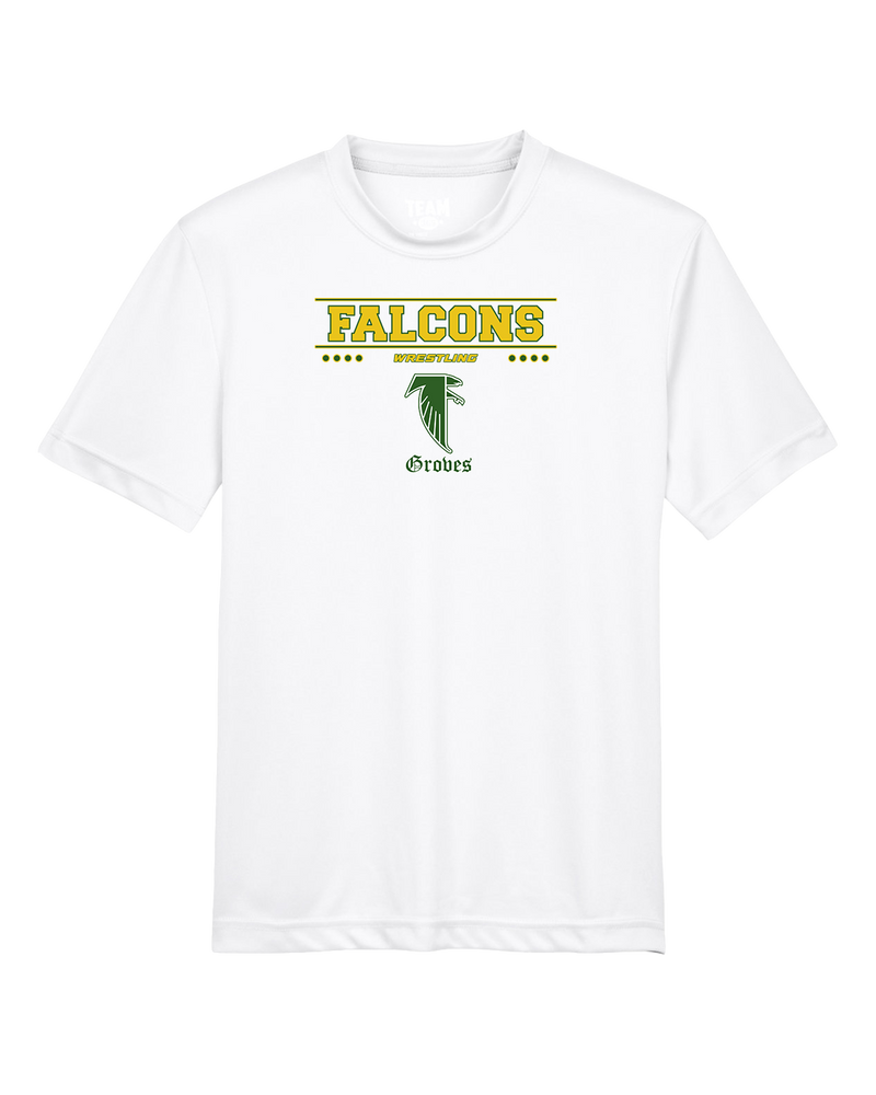 Groves HS Wrestling Border - Youth Performance T-Shirt
