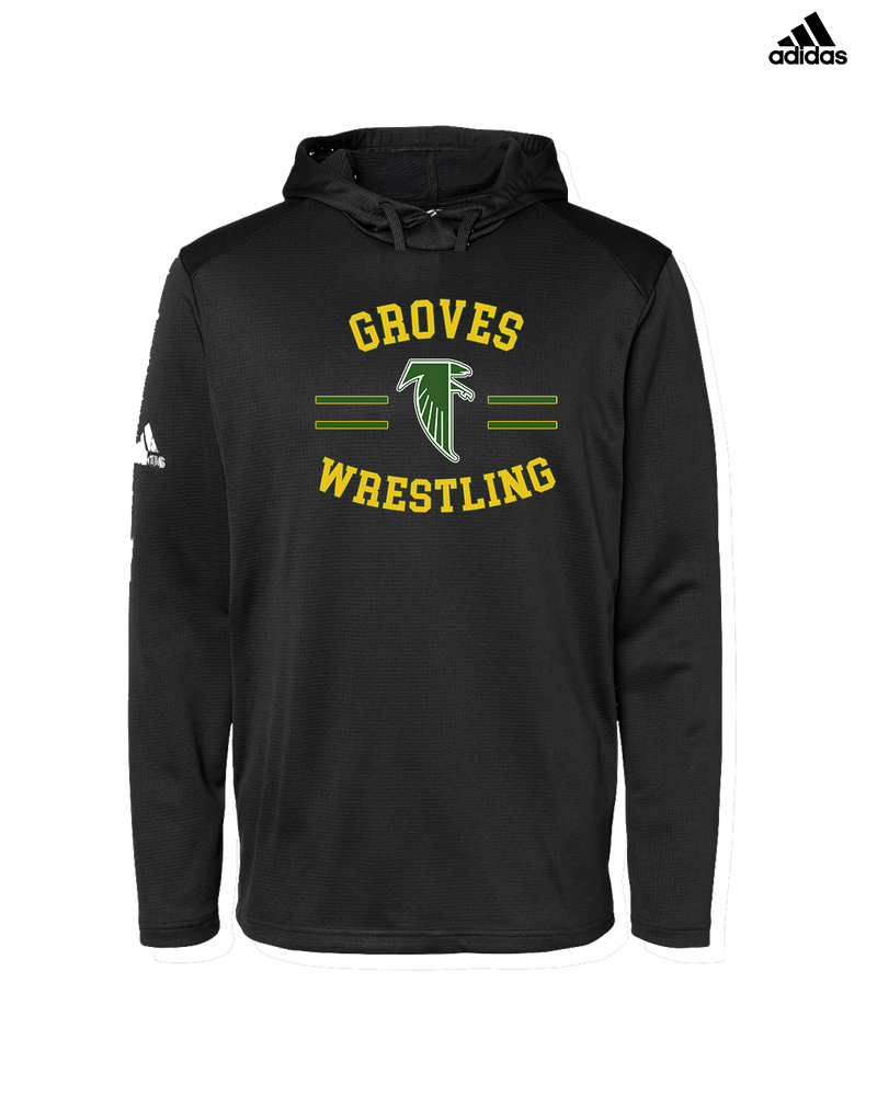 Groves HS Wrestling Curve - Adidas Men's Hooded Sweatshirt