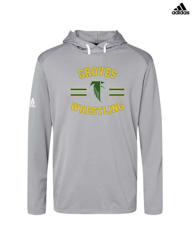 Groves HS Wrestling Curve - Adidas Men's Hooded Sweatshirt