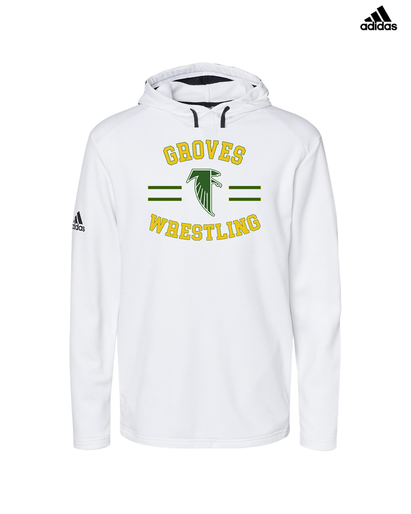 Groves HS Wrestling Curve - Adidas Men's Hooded Sweatshirt