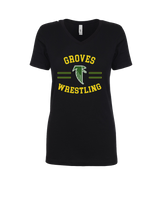Groves HS Wrestling Curve - Womens V-Neck