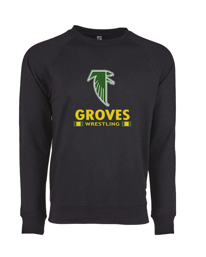 Groves HS Wrestling Stacked - Crewneck Sweatshirt