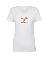 Hillcrest HS Baseball Curve - Womens V-Neck