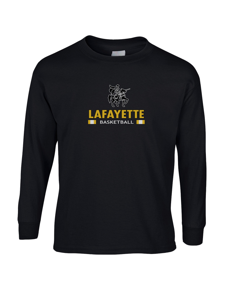 Lafayette HS Boys Basketball Stacked - Mens Cotton Long Sleeve