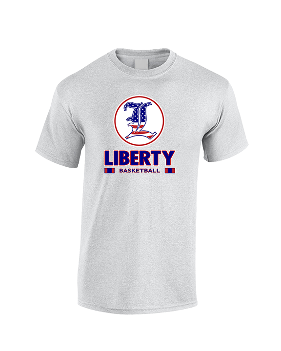Liberty HS Boys Basketball Stacked - Cotton T-Shirt