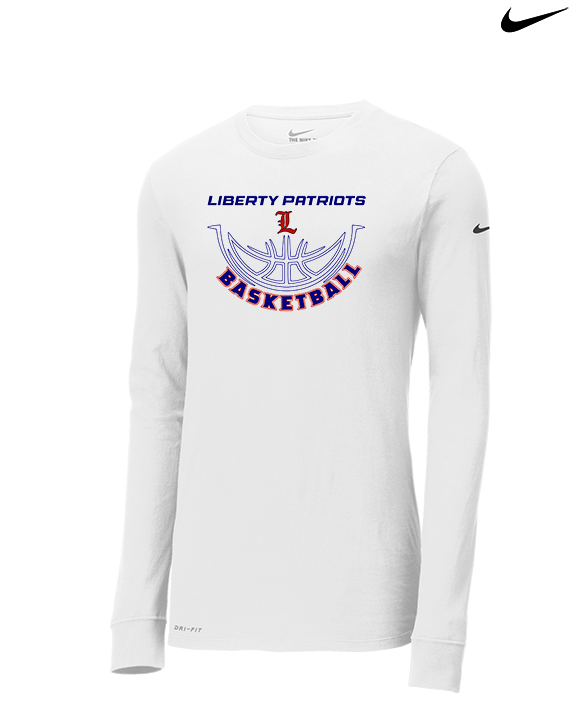 Liberty HS Girls Basketball Outline - Mens Nike Longsleeve