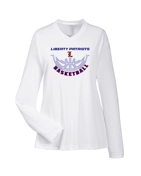 Liberty HS Girls Basketball Outline - Womens Performance Longsleeve
